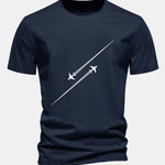 Regular Fit Fighter Jets Print Cotton T-Shirt