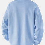 Relax Fit Waffle V Neck Sweatshirt