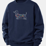 Colorful Light Strip Dog Print Relax Fit Sweatshirt