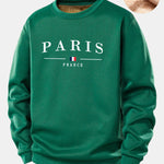 Paris Print Teddy Fleece Lined Sweatshirt