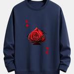 Heart Rose K Print Relax Fit Sweatshirt