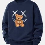 Smiley Face Teddy Bear Print Relax Fit Sweatshirt