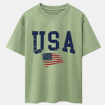 USA Flag Print Drop Shoulder Oversize T-Shirt