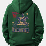 Western Cowboy Print Drawstring Hoodie