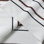 Stripe Waffle Zipper Knit Polo