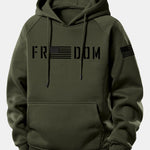 American Freedom Print Drawstring Hoodie