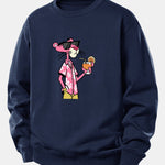 Vacation Pink Panther Print Relax Fit Sweatshirt