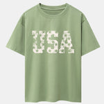 USA Print Drop Shoulder Oversize T-Shirt