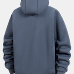 Teddy Lined Zipper Kangaroo Pocket Hoodie