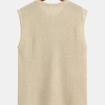 Waffle Knit Wide Strap Sleeveless T-Shirt