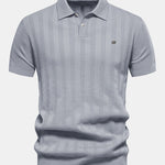 Stripe Knit Polo Shirt