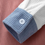 Relax Fit Color Block Corduroy Button Up Shirt