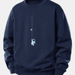 Astronaut On A Rope Print Relax Fit Sweatshirt