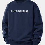 Faith Over Fear American Flag Print Relax Fit Sweatshirt