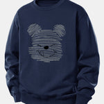 Polka Dot Bear Print Relax Fit Sweatshirt