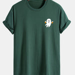Regular Fit Beer Ghost Print Cotton T-Shirt