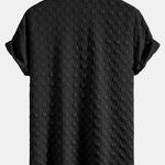 Checkerboard Textured Button Up Shirt