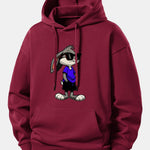 Sunglasses Rabbit Print Relax Fit Hoodie