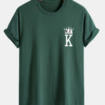 Regular Fit Crown King Print Cotton T-Shirt