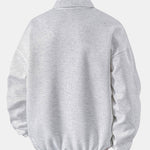 Relax Fit Wffle V Neck Polo Sweatshirt