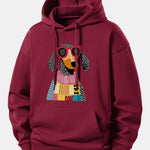 Colorful Sweater Dog Print Relax Fit Hoodie