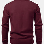 Heavyweight Geometric Jacquard V Neck Sweater
