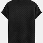 Checkerboard Jacquard  Arc Hem T-Shirt