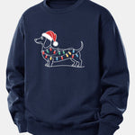 Christmas Light Dog Print Relax Fit Sweatshirt