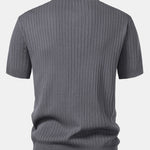 Stripe V Neck Knit Polo Shirt