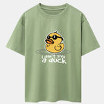 Yellow Duck With Sunglasses Print Drop Shoulder Oversize T-Shirt