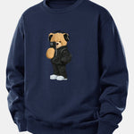 Fashion Bear Taking Photo Print Relax Fit Sweatshirt