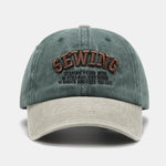 Sewing Slogan Embroidery Washed Baseball Cap