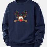 Christmas Reindeer Print Relax Fit Sweatshirt