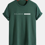Regular Fit Balance Stripe Print Cotton T-Shirt