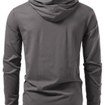 Long Sleeved Cotton Hooded T-Shirt