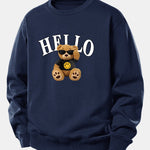 Hello Sunglasses Bear Print Relax Fit Sweatshirt