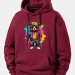 Splash Colorful Bear Print Relax Fit Hoodie