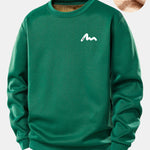 Men Print Teddy Fleece Lined Sweatshirt