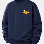 Emoji Duck Print Relax Fit Sweatshirt