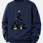 Christmas Cats Print Relax Fit Sweatshirt