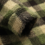 Men's Classic Plaid Fluffy Faux Fur Shirt Casual Button Cardigan Jacket