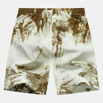 Ink Print Zipper Pocket Shorts