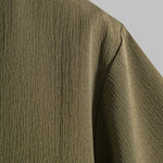 Men's Cotton Linen Lapel Short Sleeve Shirt