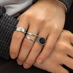 Simple fashion punk ring 4Pcs/set