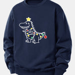 Christmas Dinosaur Print Relax Fit Sweatshirt
