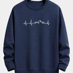 Heartbeat Mountain Print Relax Fit Sweatshirt