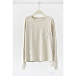 Women's Japanese Loose Graphic Striped Patchwork Crewneck T-shirt