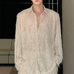 Summer Stage Tassels Sequins Tops Shorts Suits