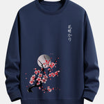 Japanese Cherry Blossoms Print Relax Fit Sweatshirt
