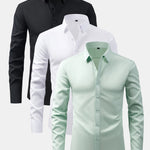 3 Pieces Long Sleeve Button Up Dress Shirt